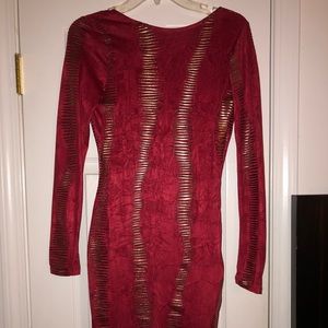 Backless Red Mid Dress